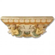 Cherub Shelf 30.5in. Lightweight Fiberglass Resin Indoor/Outdoor Garden