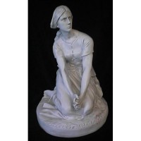 Joan Of Arc Before Execution Kneeling in Prayer - Lightweight Fiberglass Resin - Indoor/Outdoor Statue/Sculpture