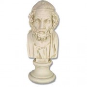 Homer Bust On Small Riser Pedestal Base - Fiberglass Resin - Statue