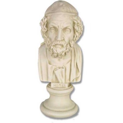Homer Bust On Small Riser Pedestal Base - Fiberglass - Statue -  - T7403
