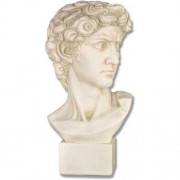 David Bust Medium 17in. - Fiberglass Resin - Indoor/Outdoor Statue