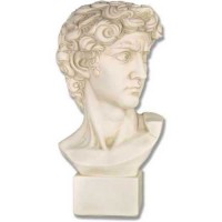 David Bust Medium 17in. - Fiberglass Resin - Indoor/Outdoor Statue