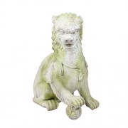 Oriental Foo Dog for Frontdoor / Porch Steps w/Right Paw Up 35in. High - Fiberglass - Statue