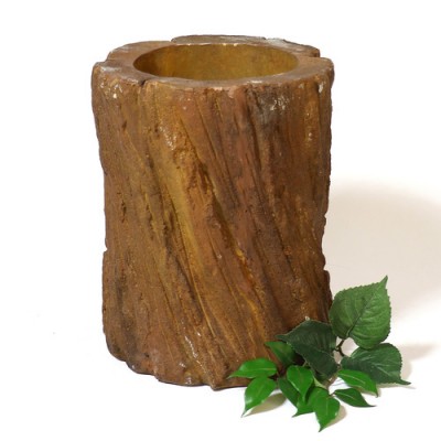 Log Planter Fiber Stone Resin Indoor/Outdoor Garden Statue/Sculpture -  - FS8740