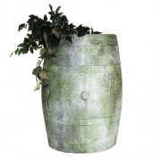 Whiskey Barrel Planter Fiber Stone Indoor/Outdoor Garden / Patio Statue