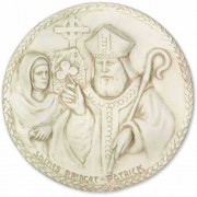 Saint Bridgette/Patrick Plaque Lightweight Fiberglass Resin Indoor/Outdoor
