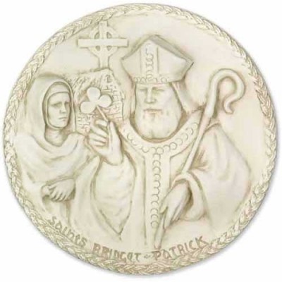 Saint Bridgette/Patrick Plaque Fiberglass Indoor/Outdoor Statue -  - F7301