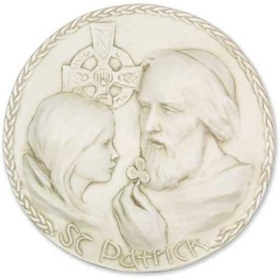 Saint Patrick Plaque Fiberglass Indoor/Outdoor Statue/Sculpture -  - F7303