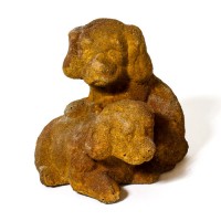Two Puppies Fiberglass Resin Indoor/Outdoor Statuary