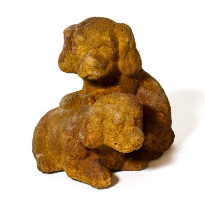 Two Puppies Fiber Stone Resin Indoor/Outdoor Statuary -  - FS333381