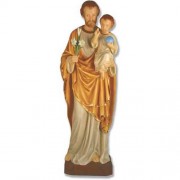 Saint Joseph And Child 49in. - Lightweight Fiberglass Resin - Outdoor Statue