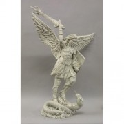 St. Michael w/Sword Fire 38in. - Lightweight Fiberglass Resin - Outdoor Statue St. Michael w/Sword Fire 38in. - Lightweight Fiberglass Resin - Outdoor Statue