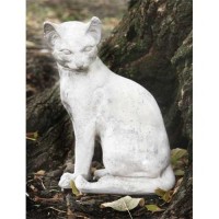 Cat Waiting 13in. Fiberglass Resin Indoor/Outdoor Garden
