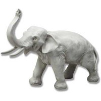 Charging Elephant 12in. - Fiberglass Resin - Indoor/Outdoor Statue