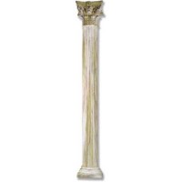 Corinthian 1/2 Column - Roman - 96 inch - Fiberglass Resin - Outdoor Statue