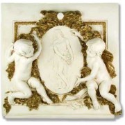 LaBelle Demoiselle Cherub Plaque Fiberglass Resin In/Outdoor