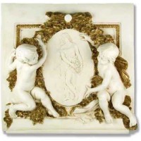 LaBelle Demoiselle Cherub Plaque Fiberglass Resin In/Outdoor