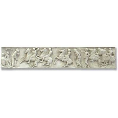 Parthenon Frieze 58x11in. Fiberglass Outdoor Wall Mount Statue -  - F9352