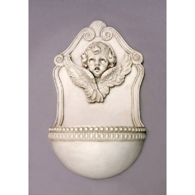 Angelogy Fountain 24in. Fiberglass In/Outdoor Wall Mount Statue -  - FAK142