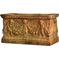 Rect. Putti Patio Plntr 8 Fiberglass Resin Indoor/Outdoor Garden Statue