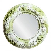Pomegranate Wreath with Mirror Fiber Stone Indoor/Outdoor Garden Statue