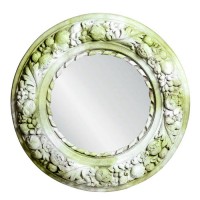 Pomegranate Wreath with Mirror Fiber Stone Indoor/Outdoor Garden Statue