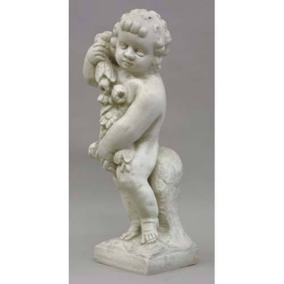 Spring Season Cherub 24in. High Fiberglass Indoor/Outdoor Garden - - FGO123 Spring Season Cherub 24in. High Fiberglass Indoor/Outdoor Garden - - FGO123