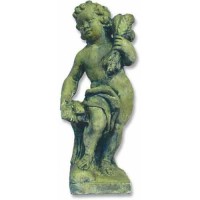 Autumn Season Cherub 24in. High - Fiberglass Resin - Outdoor Statue
