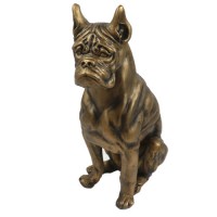 Boxer Sitting Guard Dog for Frontdoor / Porch Steps 30in. High - Fiberglass Resin - Indoor/Outdoor Garden Statue