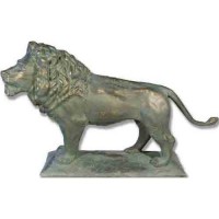 Reduction Art Lion 41in. Look Left Side - Fiberglass Resin - Outdoor Statue