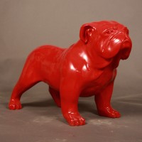 Bulldog for Frontdoor / Porch Steps Glossy Colors Fiberglass Resin Indoor/Outdoor Garden Statue