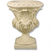 Four Headed Ram Pot - Fiberglass Resin - Indoor/Outdoor Garden / Patio Statue