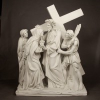 Jesus Meets His Mother Station 4 - Lightweight Fiberglass Resin - Outdoor Statue