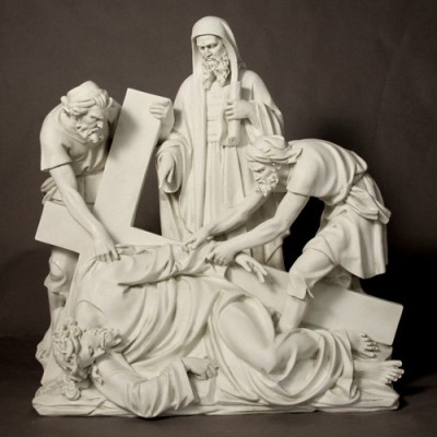 Jesus Falls The Third Time Station 9 - Fiberglass - Statue -  - F7458