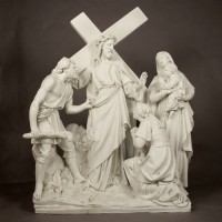 Jesus Speaks To The Woman Station 8 - Lightweight Fiberglass Resin - Statue