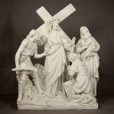 Jesus Speaks To The Woman Station 8 - Fiberglass - Statue -  - F7457