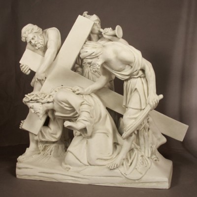 Jesus Falls The 1st Time Station #3 - Fiberglass - Statue -  - F7452