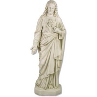 Sacred Heart Of Jesus 49" H - Lightweight Fiberglass Resin Indoor/Outdoor Church Statuary