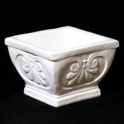 Fleur De Lis Pot-Square 10in. High  Fiberglass Resin Indoor/Outdoor Garden / Patio
