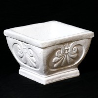 Fleur De Lis Pot-Square 10in. High  Fiberglass Resin Indoor/Outdoor Garden / Patio