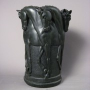 Six Stallion Vase 12in. High  Fiberglass Resin Indoor/Outdoor Garden / Patio