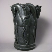 Six Stallion Vase 12in. High  Fiberglass Resin Indoor/Outdoor Garden / Patio
