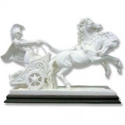 Roman Chariot 6in. High - Carrara Marble Indoor Statue Roman Chariot 6in. High - Carrara Marble Indoor Statue
