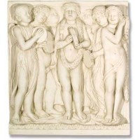 Cantoria Frieze/Tambourines Fiberglass Resin Indoor/Outdoor Garden Cantoria Frieze/Tambourines Fiberglass Resin Indoor/Outdoor Garden