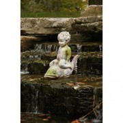 Boy On Fish 20in. High  Cppr Fiberglass Resin Indoor/Outdoor Garden
