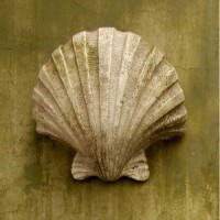 Napoli Shell Sconce 12in. High - Fiberglass Resin - Outdoor Statue
