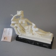 Paulina Borgese Reclining Marble Table Figurine Paulina Borgese Reclining Marble Table Figurine