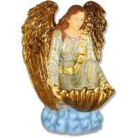 Angel Of The Waters w/Seashell Color 34in. Lightweight Fiberglass Resin Outdoor Statue