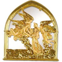 Angels Of The Sea Mirror 10in. Lightweight Fiberglass Resin Indoor/Outdoor Statue