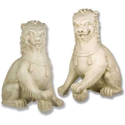 Oriental Foo Dog Set - 35 Inch Fiberglass Indoor/Outdoor Statue -  - F1409